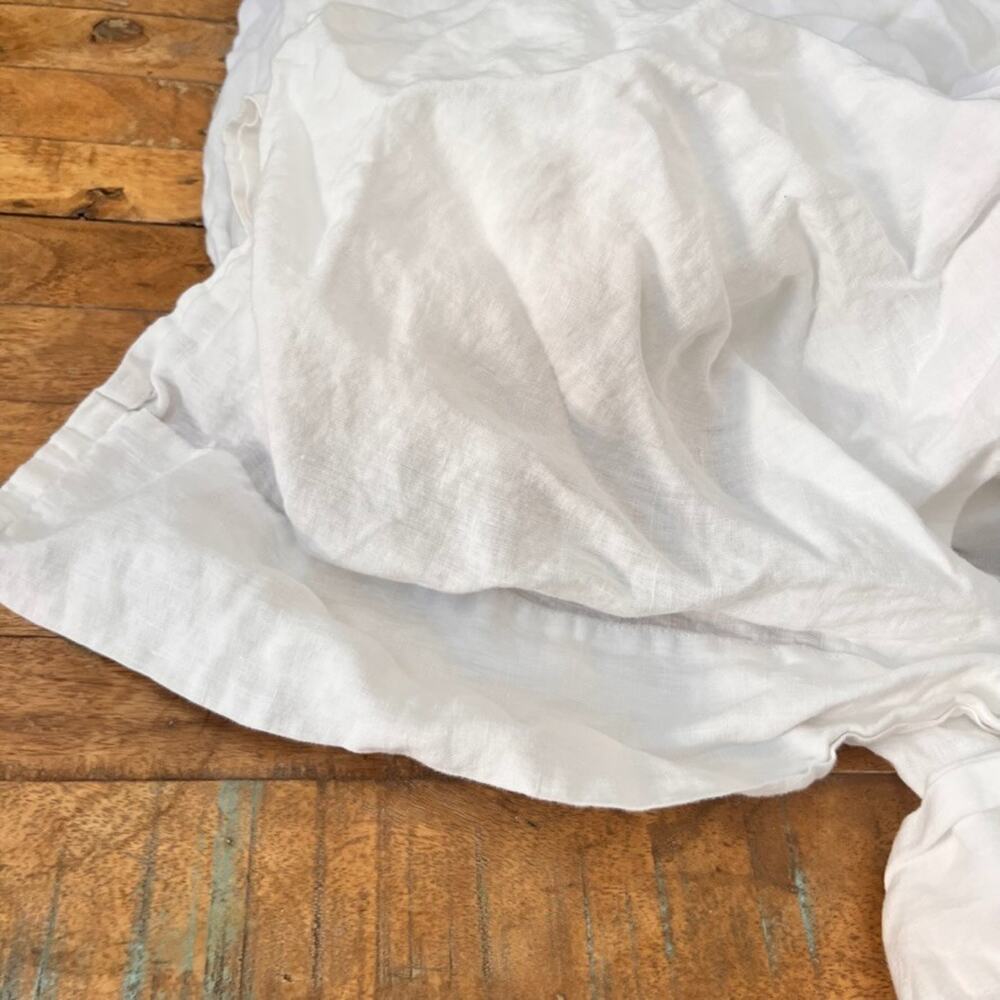 The Threadery Washed Linen Flat Sheet 109" x 113" - Picture 7 of 10